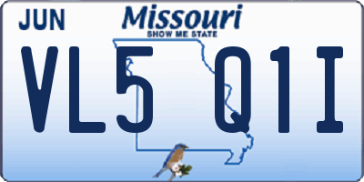 MO license plate VL5Q1I