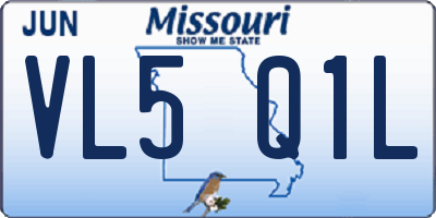 MO license plate VL5Q1L