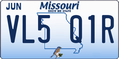 MO license plate VL5Q1R