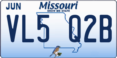 MO license plate VL5Q2B