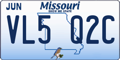 MO license plate VL5Q2C