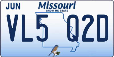 MO license plate VL5Q2D