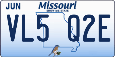 MO license plate VL5Q2E