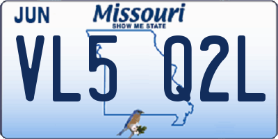 MO license plate VL5Q2L