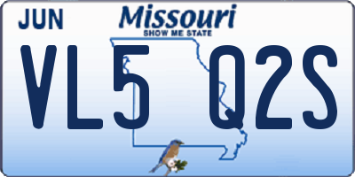 MO license plate VL5Q2S