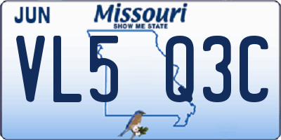 MO license plate VL5Q3C