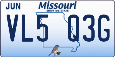 MO license plate VL5Q3G