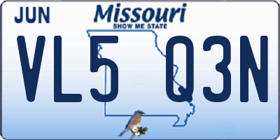 MO license plate VL5Q3N