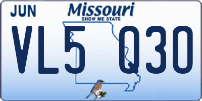 MO license plate VL5Q3O