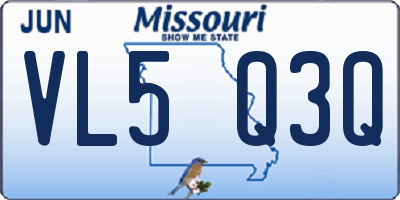 MO license plate VL5Q3Q