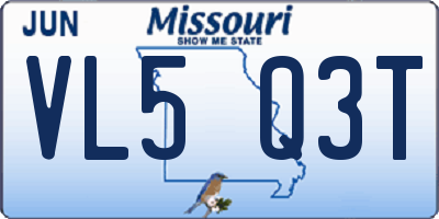 MO license plate VL5Q3T