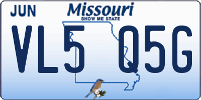 MO license plate VL5Q5G