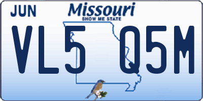 MO license plate VL5Q5M