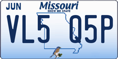 MO license plate VL5Q5P