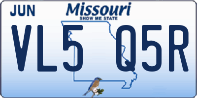 MO license plate VL5Q5R