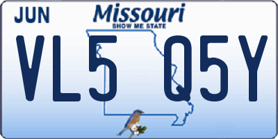 MO license plate VL5Q5Y