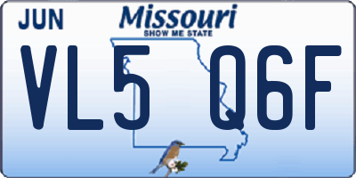 MO license plate VL5Q6F