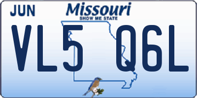 MO license plate VL5Q6L