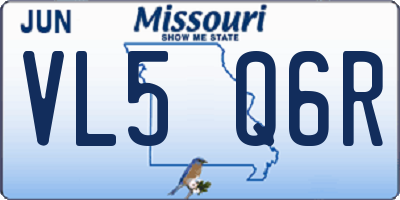 MO license plate VL5Q6R