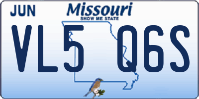 MO license plate VL5Q6S