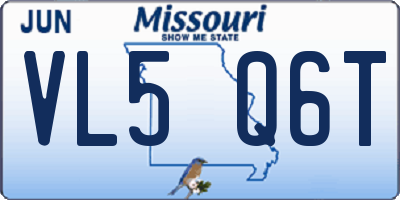 MO license plate VL5Q6T