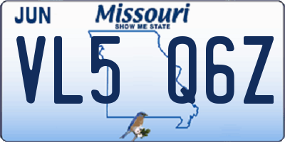MO license plate VL5Q6Z