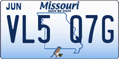 MO license plate VL5Q7G