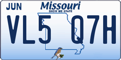 MO license plate VL5Q7H