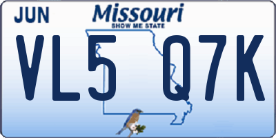 MO license plate VL5Q7K
