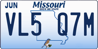 MO license plate VL5Q7M