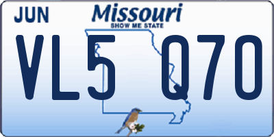 MO license plate VL5Q7O