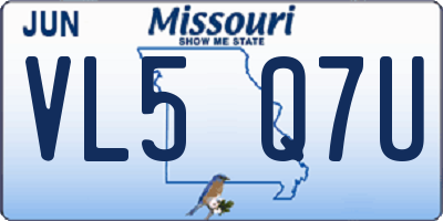 MO license plate VL5Q7U