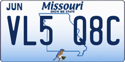 MO license plate VL5Q8C
