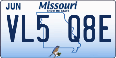 MO license plate VL5Q8E