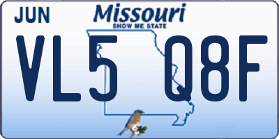 MO license plate VL5Q8F