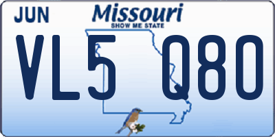 MO license plate VL5Q8O