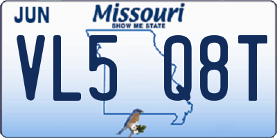 MO license plate VL5Q8T