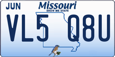 MO license plate VL5Q8U