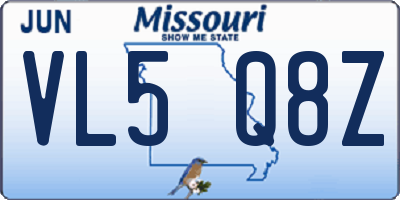 MO license plate VL5Q8Z