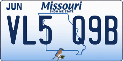 MO license plate VL5Q9B