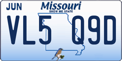 MO license plate VL5Q9D
