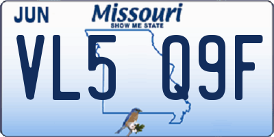 MO license plate VL5Q9F