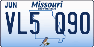 MO license plate VL5Q9O