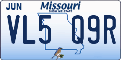 MO license plate VL5Q9R