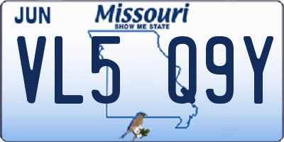MO license plate VL5Q9Y