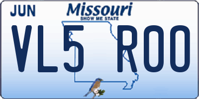 MO license plate VL5R0O