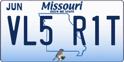MO license plate VL5R1T