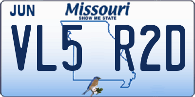 MO license plate VL5R2D