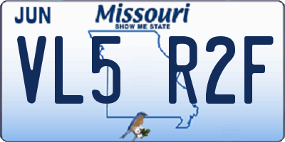 MO license plate VL5R2F