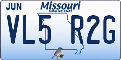 MO license plate VL5R2G